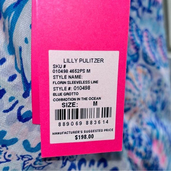 Lilly Pulitzer Florin Sleeveless Linen Dress Blue Size Medium - Picture 9 of 9